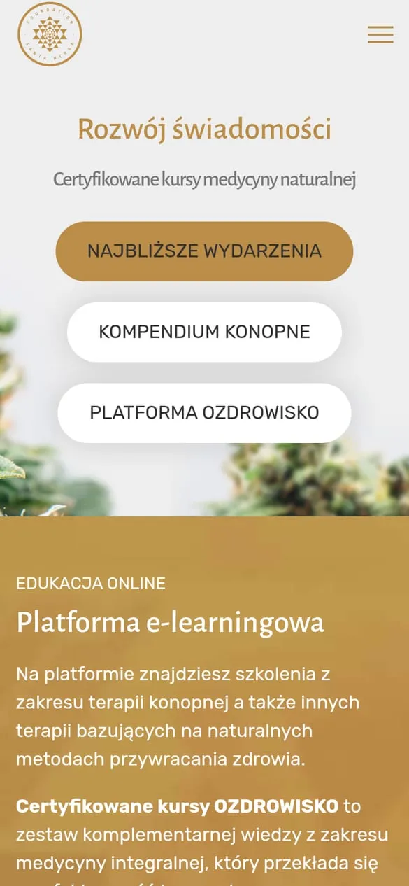 Santa Herba — widok strony na telefonie