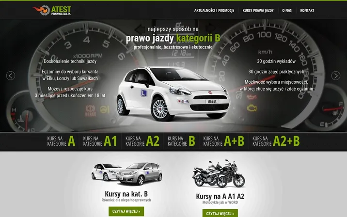 ATEST Ełk — widok strony na komputerze