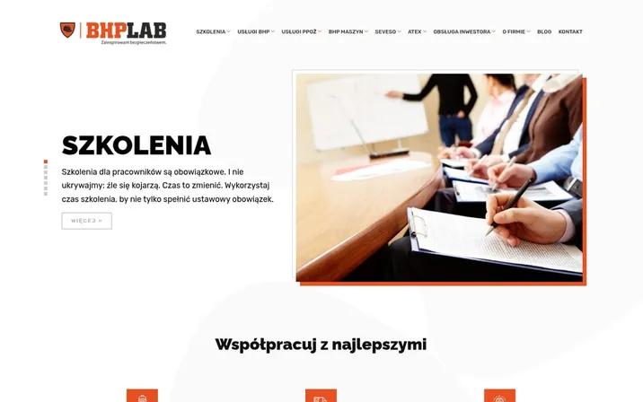 BHP Lab — widok strony na komputerze