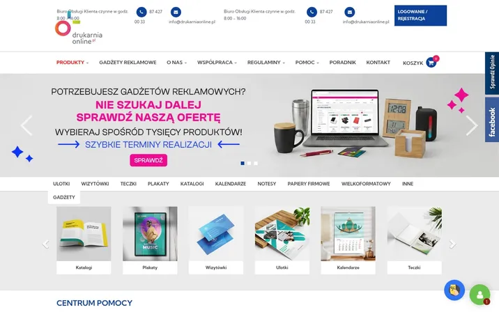 DrukarniaOnline — widok strony na komputerze