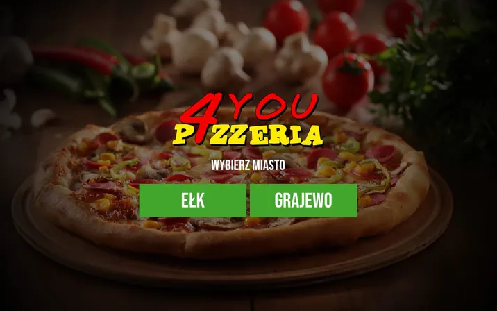 Pizzeria 4 You — widok strony na komputerze