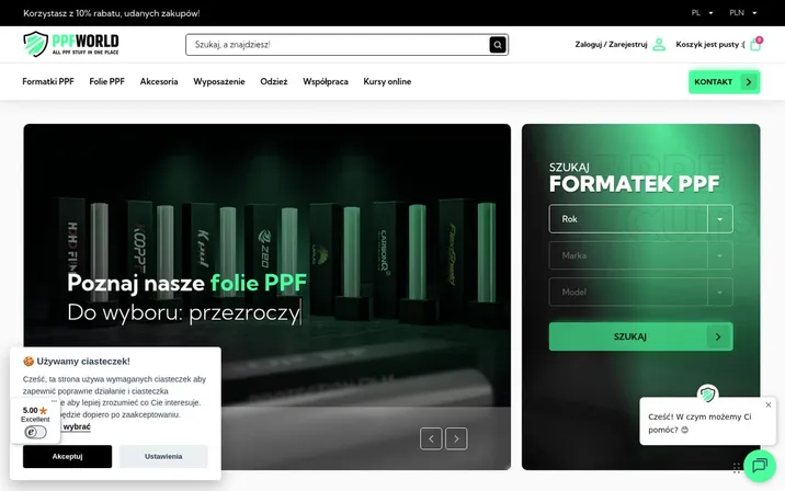 PPF World — widok strony na komputerze