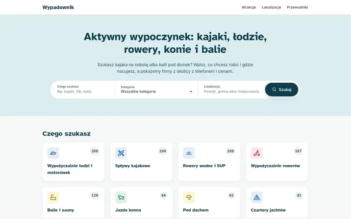 Wypadownik — widok strony na komputerze