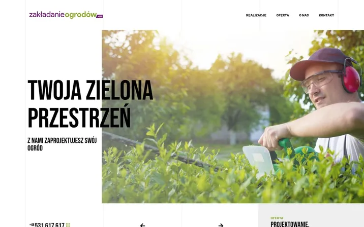 Zakładanie ogrodów — widok strony na komputerze